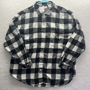 Levis Shirt Mens Xlarge Black White Checkered Active Grunge Chore Workwear Fit